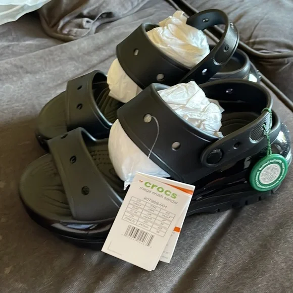 Crocs Mega Crush Sandal black w7/m5 NWT - Picture 3 of 4